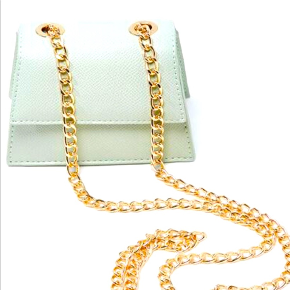 Mini Mint Faux Leather Crossbody Bag